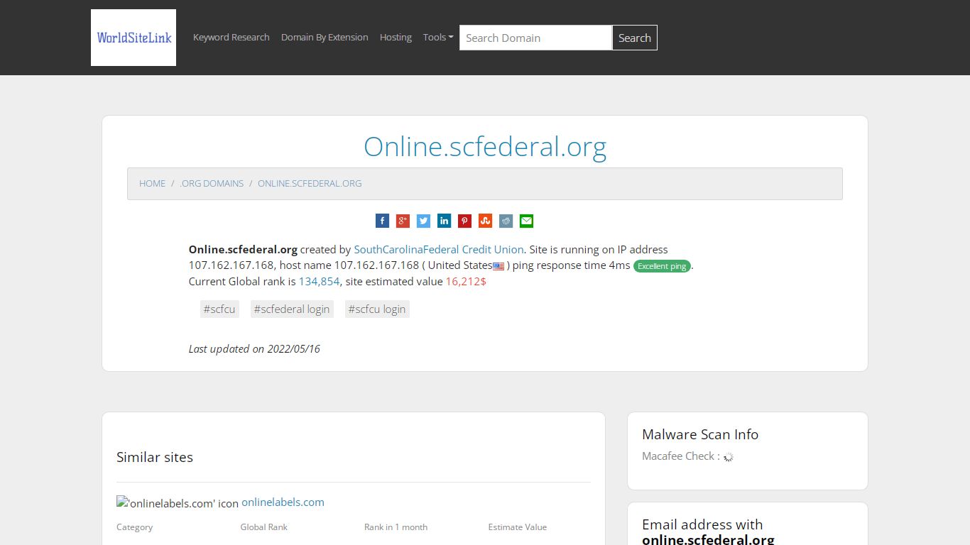 Online.scfederal.org Site